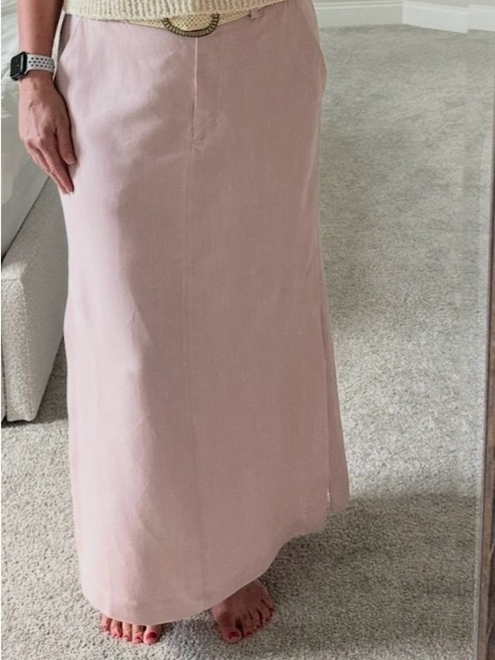 COS linen blend Dusty Rose Maxi Skirt